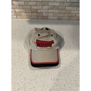Universal Studios Khaki‎ Beige Red Black Hat Adjustable b21